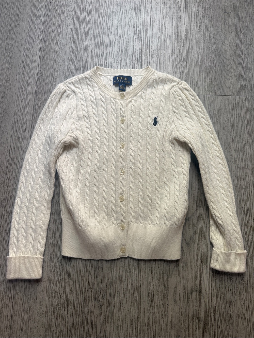 Polo by Ralph Lauren Cream Cable Knit Cardigan